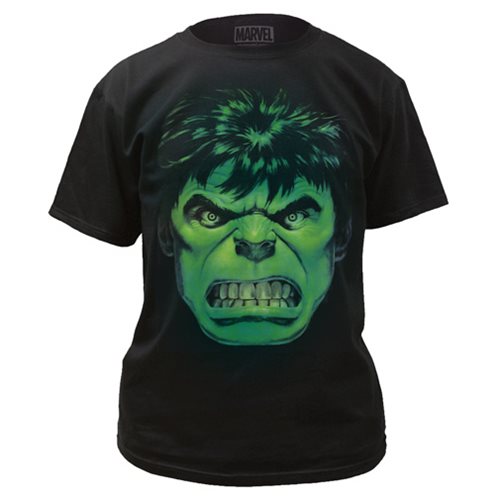 The Incredible Hulk Angry Face Black T-Shirt